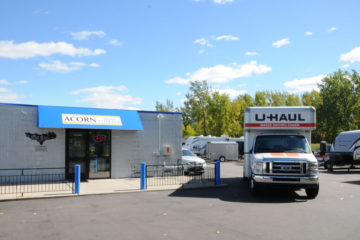 Exterior view of entrance to storage facility